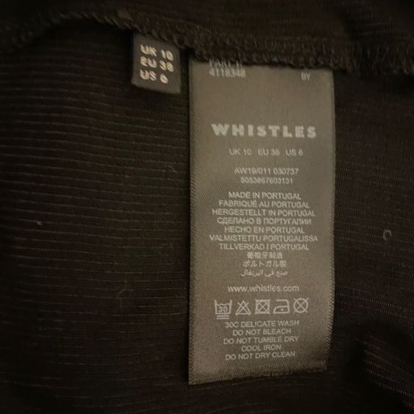 NWT New Whistles Black Gather Front Bardot Rib Top Size UK10/US6 - Picture 12 of 12